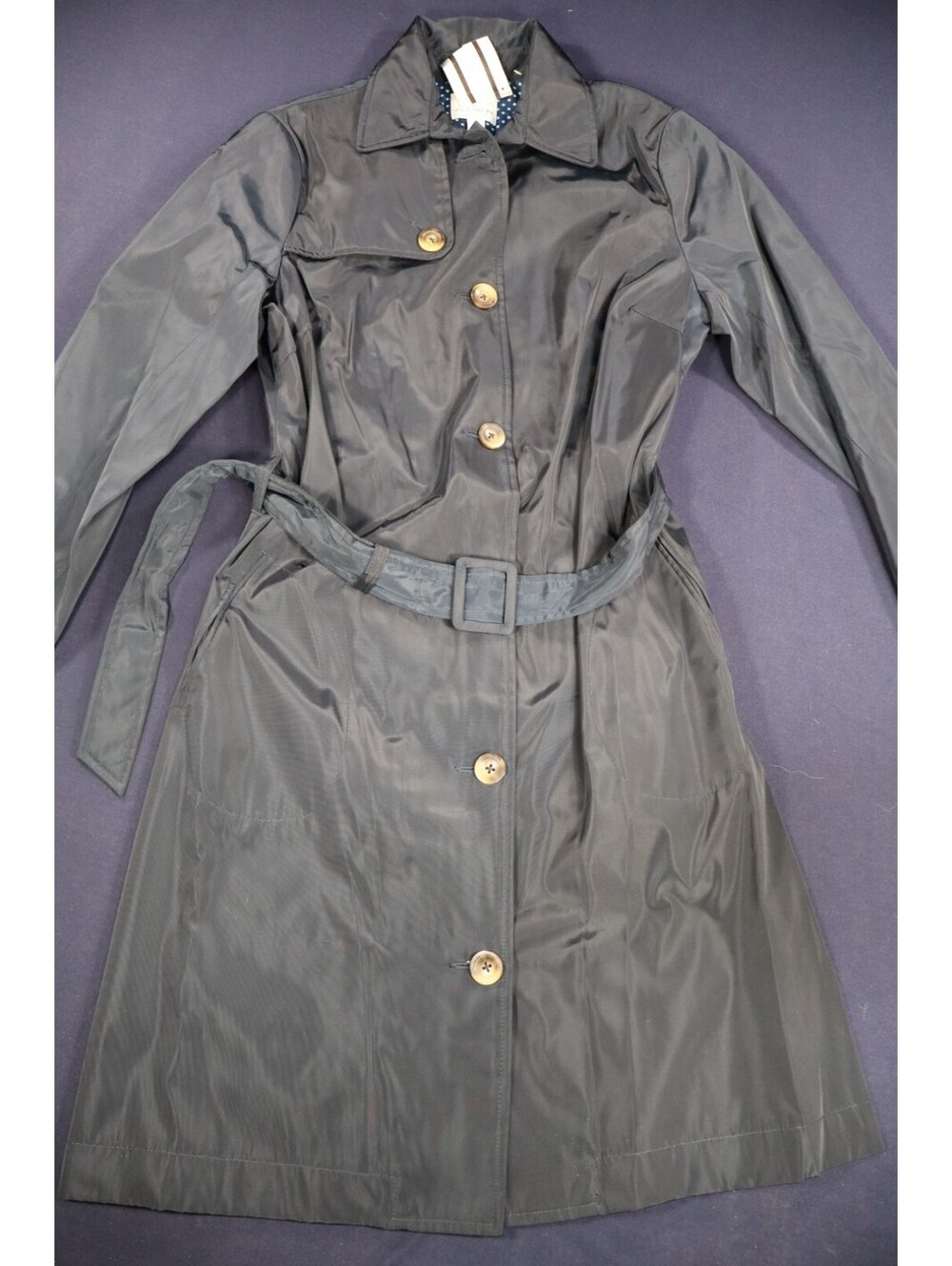 Women's Y2K Julie Brown Navy Trench Coat with Belt